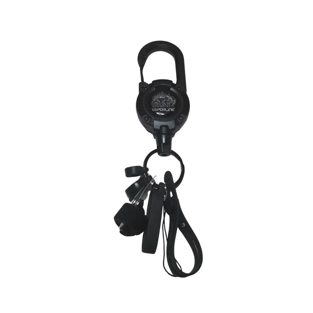 BLACK Vaporlink Leash Heavy-duty Retractable Carabiner Keychain Anti-Lost/Theft